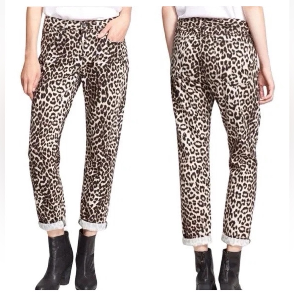 Rag & Bone Boyfriend‎ Jean Women’s 28 (32x30) Snow Leopard Print NWT - Picture 2 of 12